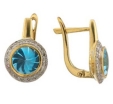 Серьги с бриллиантом и топазом KE05-52689-76S-Y 2009 г инфо 7947r.