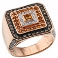 Кольцо мужское с бриллиантами и цитринами RHIN2419-SZL-R Гонконг 2009 г инфо 7096r.