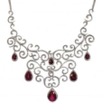 Колье Серебро 925 рубин синт, циркон 025 352 04 21ls-00031 2010 г инфо 7431r.