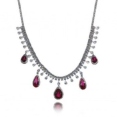 Колье Серебро 925, рубин синт, циркон 025 352 04 21lsk-00026 2010 г инфо 7433r.