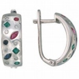 Серьги с бриллиантами, изумрудами, сапфирами и рубинами ERIN0031-ZT-W 2009 г инфо 12854o.