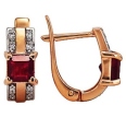 Серьги с бриллиантом и рубином СЛ-326К-542-1-12-00 2010 г инфо 13179o.