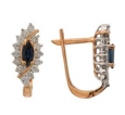 Серьги с бриллиантом и сапфиром 22-2498-2022 2009 г инфо 13020o.