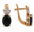 Серьги с бриллиантом и черным сапфиром СЛ-171Б-552-1-15-00 2010 г инфо 2360w.