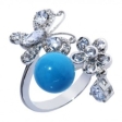 Кольцо Серебро 925 бирюза синт, куб циркон 025 352 02 21-03550 2010 г инфо 8956w.